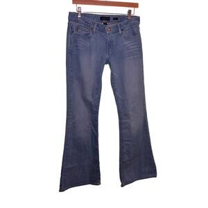 Aeropostale Super Flare Jeans Light Wash Distressed Bottoms Womens Size 7 8